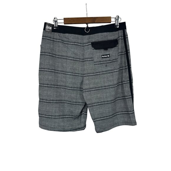 Hurley Mens 4-Way Stretch Striped Board Shorts Black & White Size 20/30 - Picture 5 of 12
